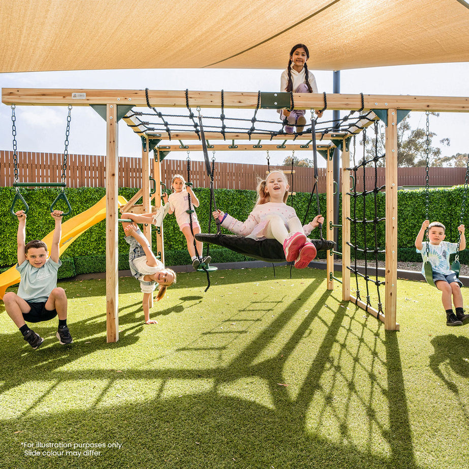 Orangutan Monkey Bars Jungle Gym Climbing Frame with 2.2m Slide (Pastel Green)