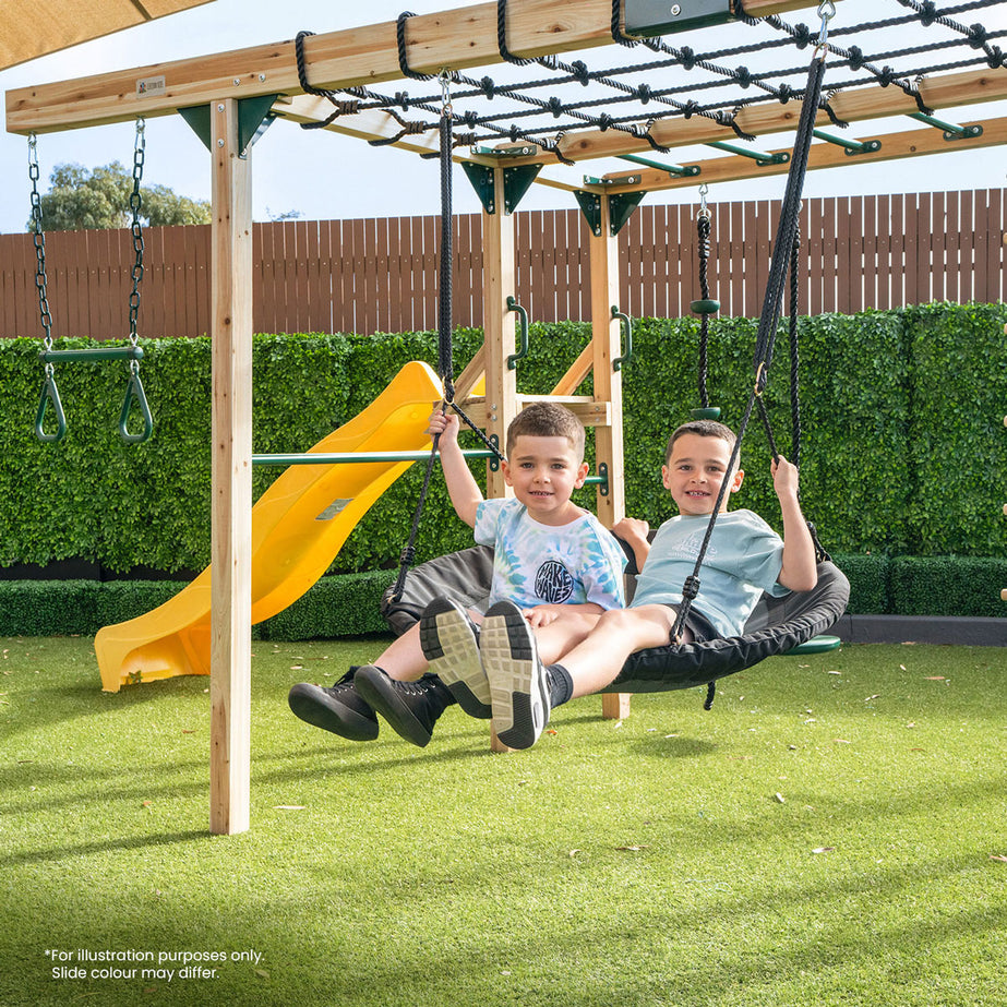 Orangutan Monkey Bars Jungle Gym Climbing Frame with 2.2m Slide (Pastel Green)