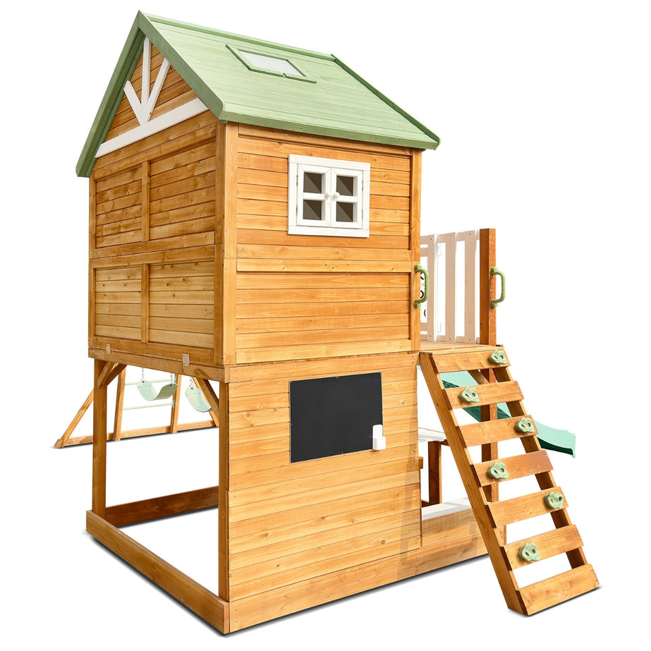 Riversdale Play Centre with 2.2m Pastel Green Slide