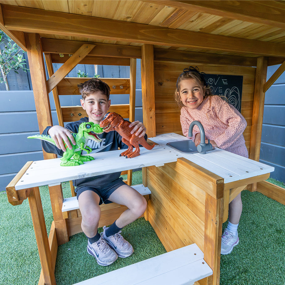 Riversdale Play Centre with 2.2m Pastel White Slide