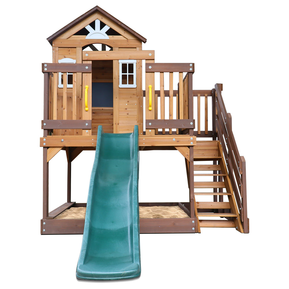 Silverton Cubby House with 1.8m Slide (Green)