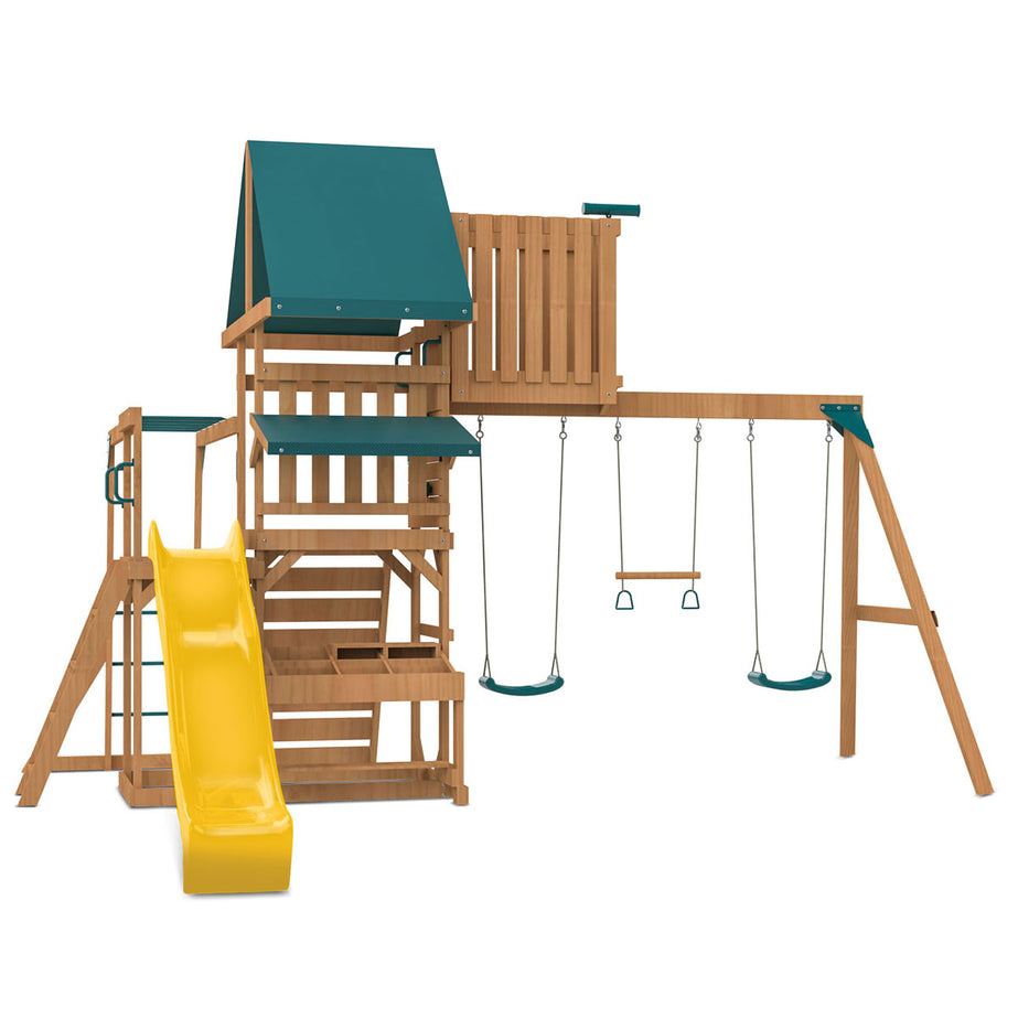 Walton Swing Set, Monkey Bars & Play Centre with 2.2m Slide (Yellow)