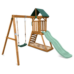 Wattle Play Centre with 1.8m Pastel Green Slide