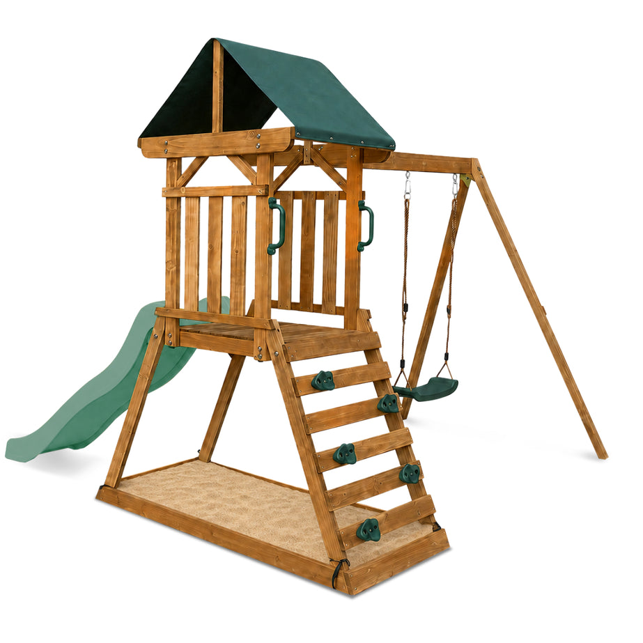 Wattle Play Centre with 1.8m Pastel Green Slide