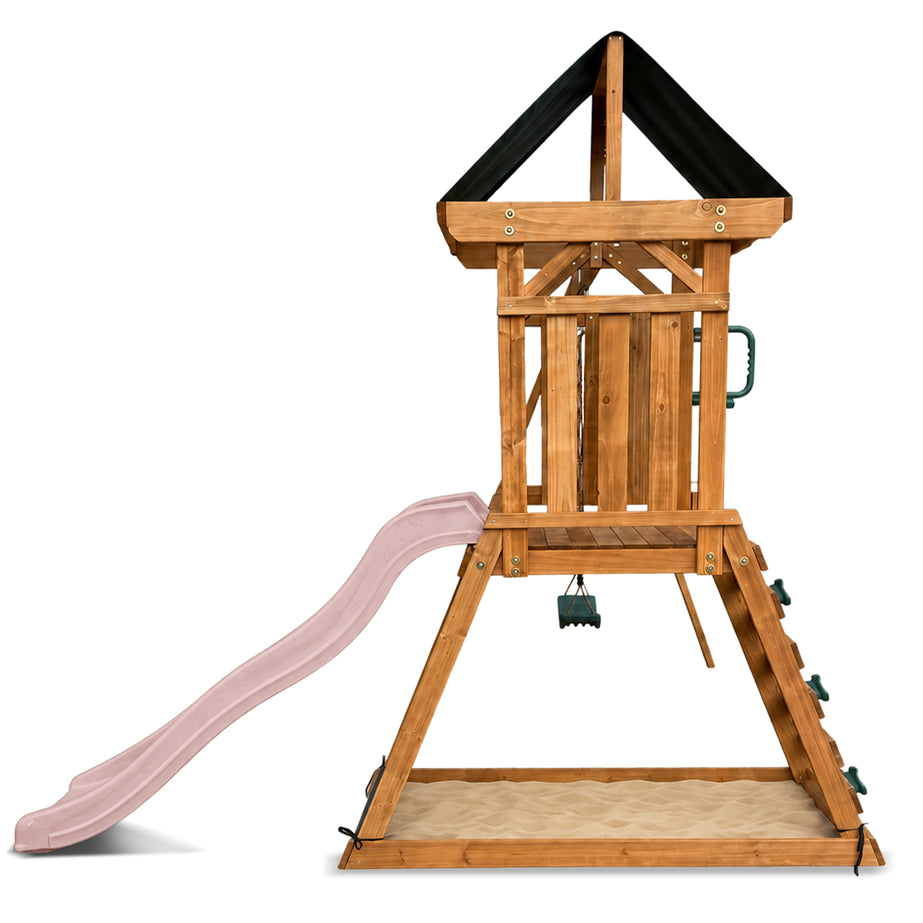 Wattle Play Centre with 1.8m Pastel Pink Slide