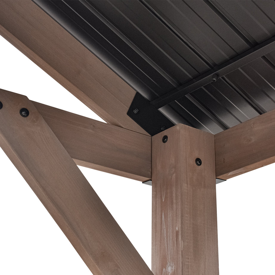Yardtopia Oslo 2.4m x 1.8m BBQ/Grill Timber & Steel Gable Roof Gazebo
