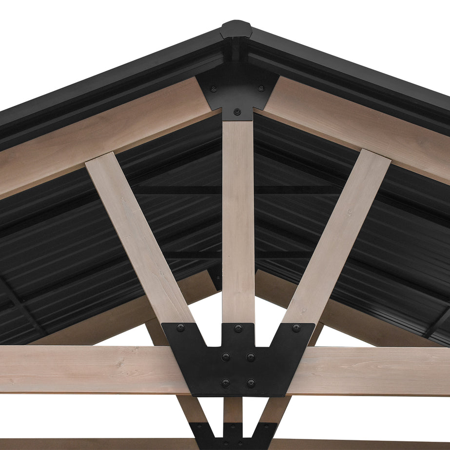 Yardtopia Oslo XL 3.6m x 2.4m BBQ/Grill Timber & Steel Gable Roof Gazebo