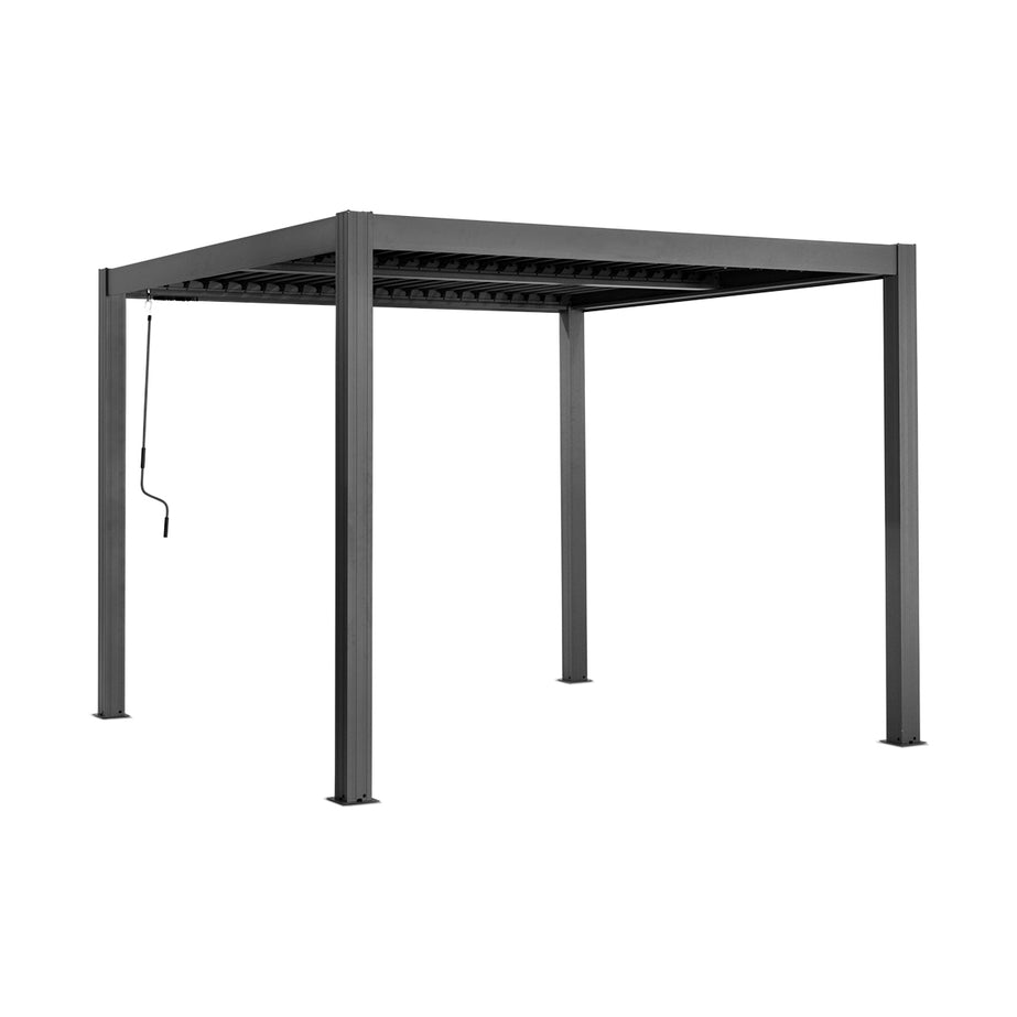 Yardtopia Elmont 3m x 3m Aluminium Adjustable Louvre Pergola (Charcoal Grey)