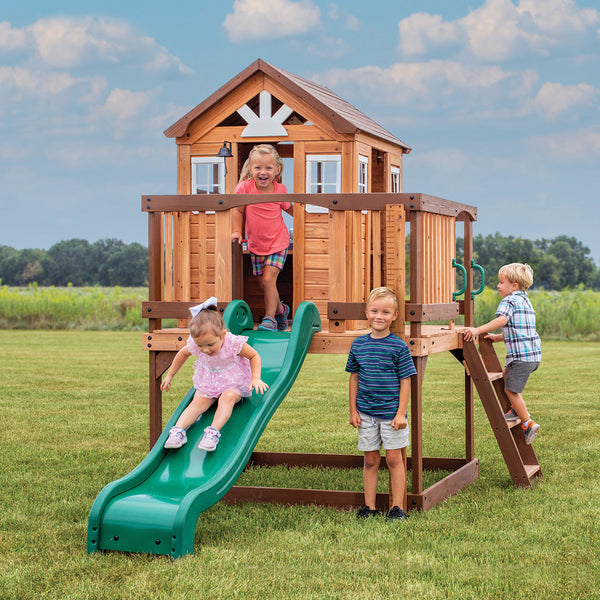 Backyard Discovery Echo Heights Cubby House with Slide