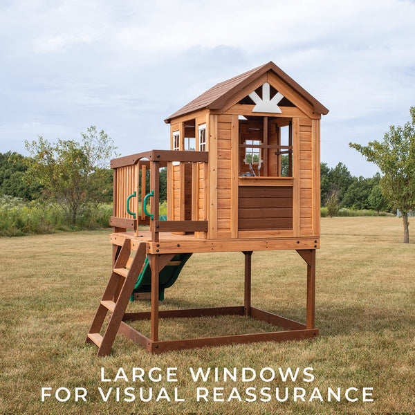 Backyard Discovery Echo Heights Cubby House with Slide