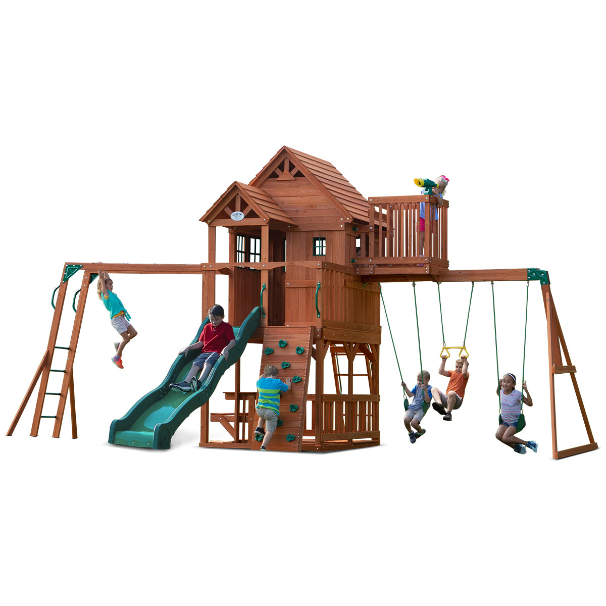 Adventurer Swing Set / Fort Kits & Plans 5ft + 7ft high deck