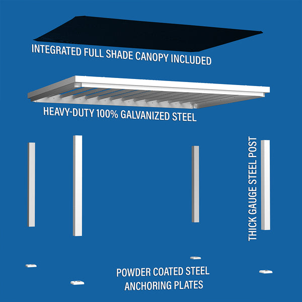 Backyard Discovery Windham Steel Pergola 3.6m x 4.9m x 2.3m (16ft x 12ft)