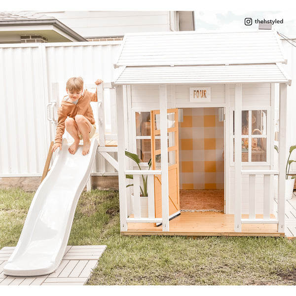 Finley Cubby House with Green Slide