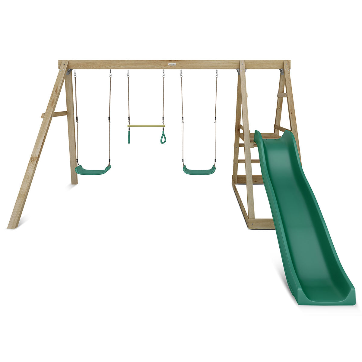 Lifespan Kids Winston 3 Station Timber Swing Set with Green Slide