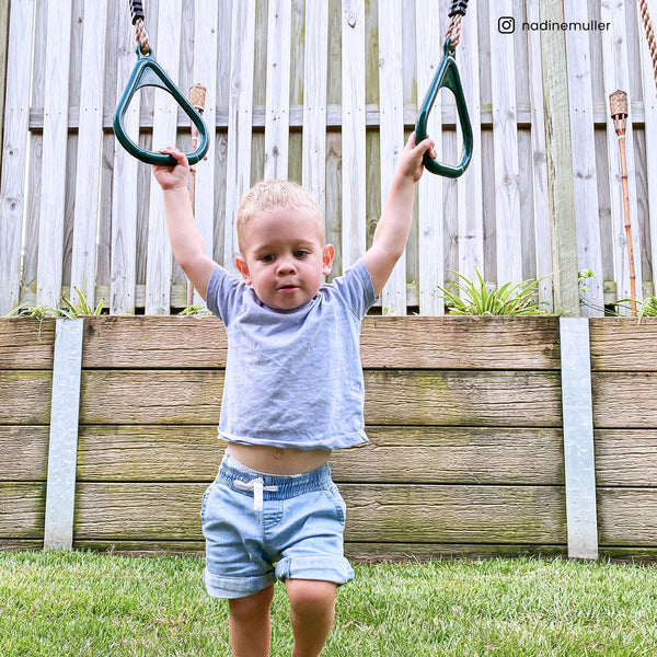 Winston 4-Station Timber Swing Set with Green Slide