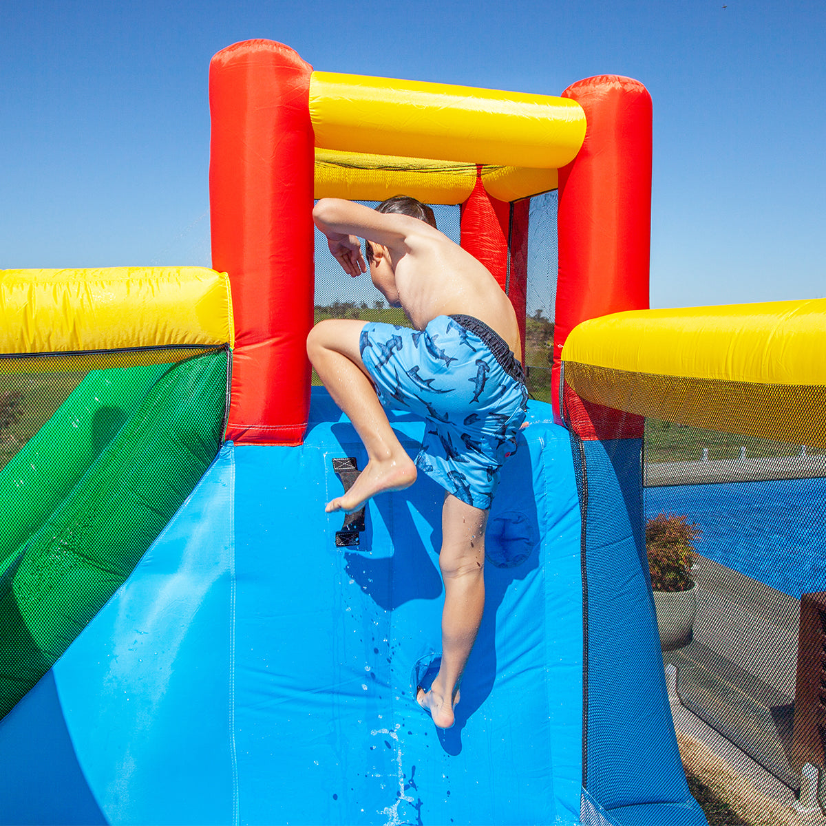 Inflatable water play outlet