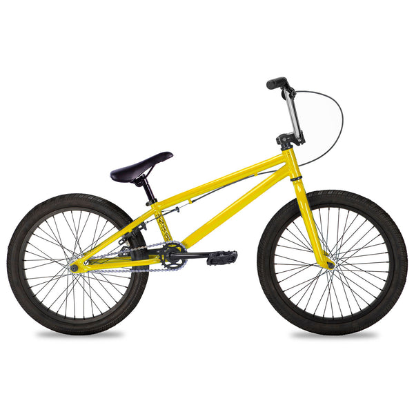 Beginner Freestyle BMX Bike 20 Yellow Chrome Lifespan Kids