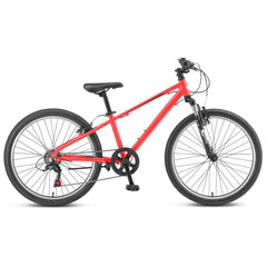 Lightweight Boys 24" Hardtail Mountain Bike Red