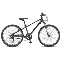 Lightweight Boys 24" Hardtail Mountain Bike Stealth Black