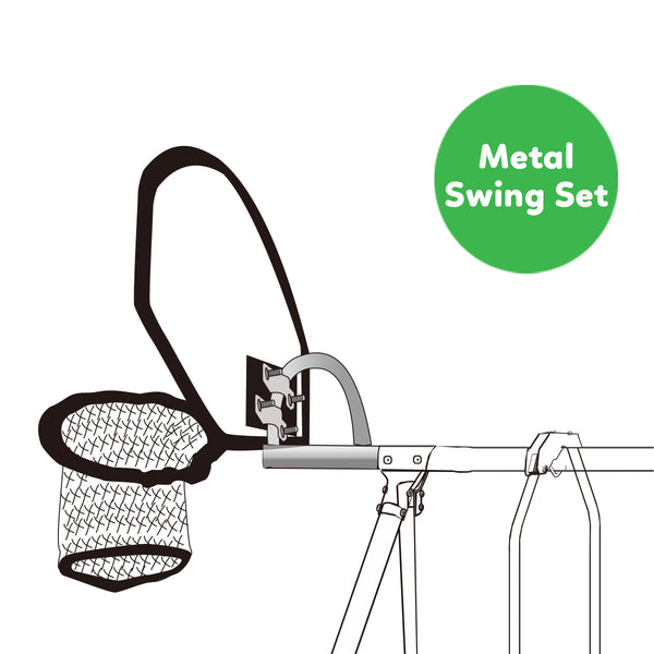 Swish Trampoline Basketball Ring with Metal Swing Set Adaptor